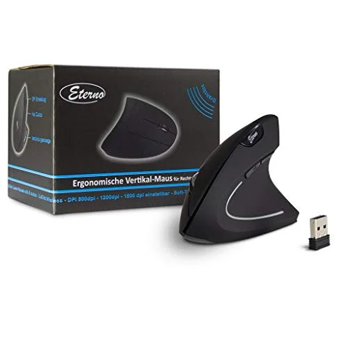 Inter-Tech Eterno KM-206R souris verticale sans fil 1600 dpi