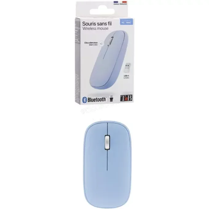 T'nB Color Souris sans fil Bluetooth USB-A Bleue