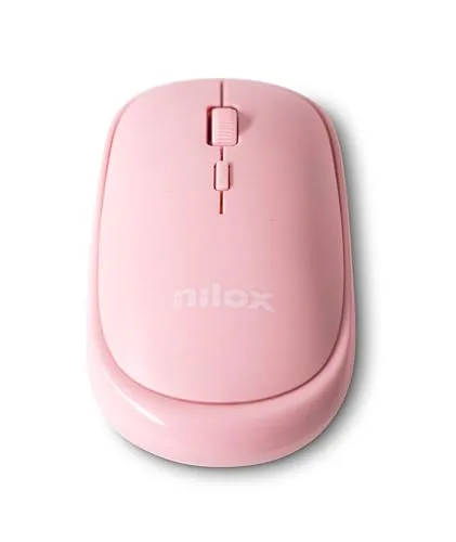 Nilox Souris sans fil Bluetooth optique ambidextre rose