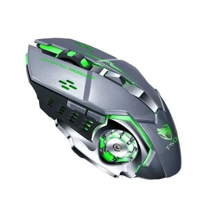 YIKXIULF Souris gaming sans fil 2400 DPI, 7 boutons