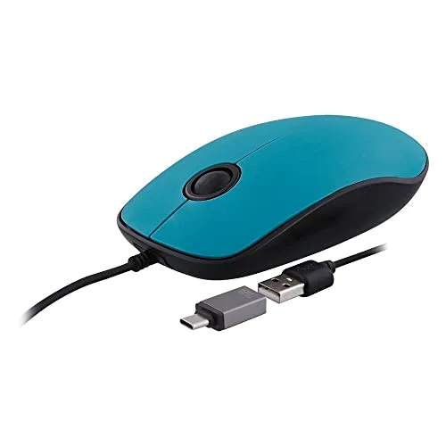 T'nB Sunset souris filaire USB-A/USB-C bleue