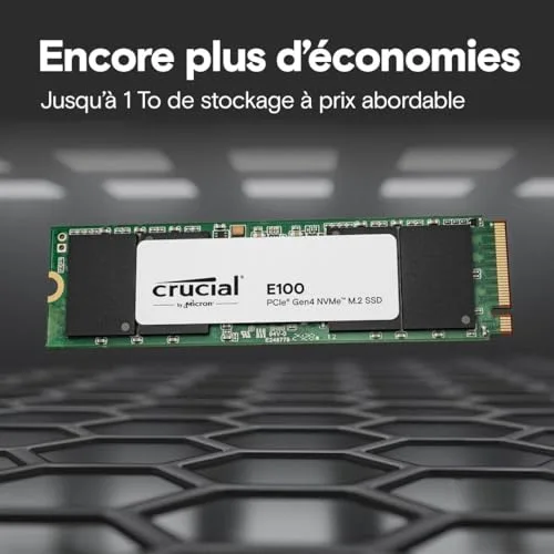 Crucial E100 2TB SSD M.2 PCIe Gen4 - vue 3