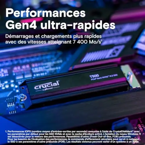 Crucial T500 2 To SSD PCIe 4.0 - vue 2