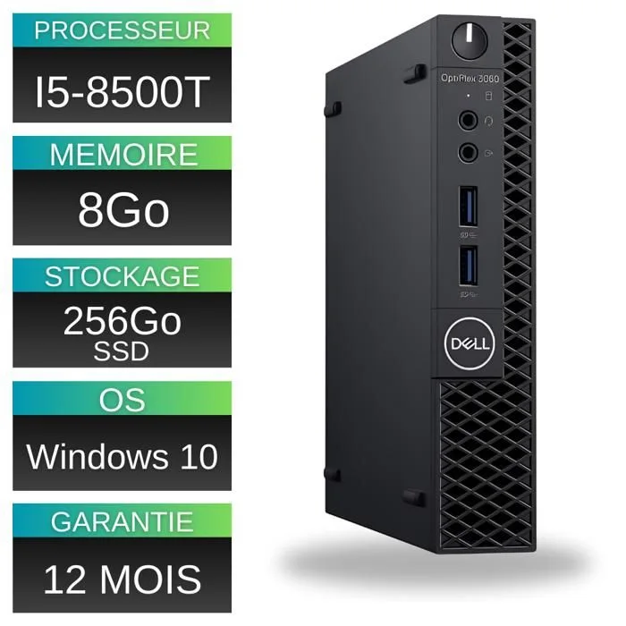 Dell OptiPlex 3060 Micro i5-8500T 8Go 256Go