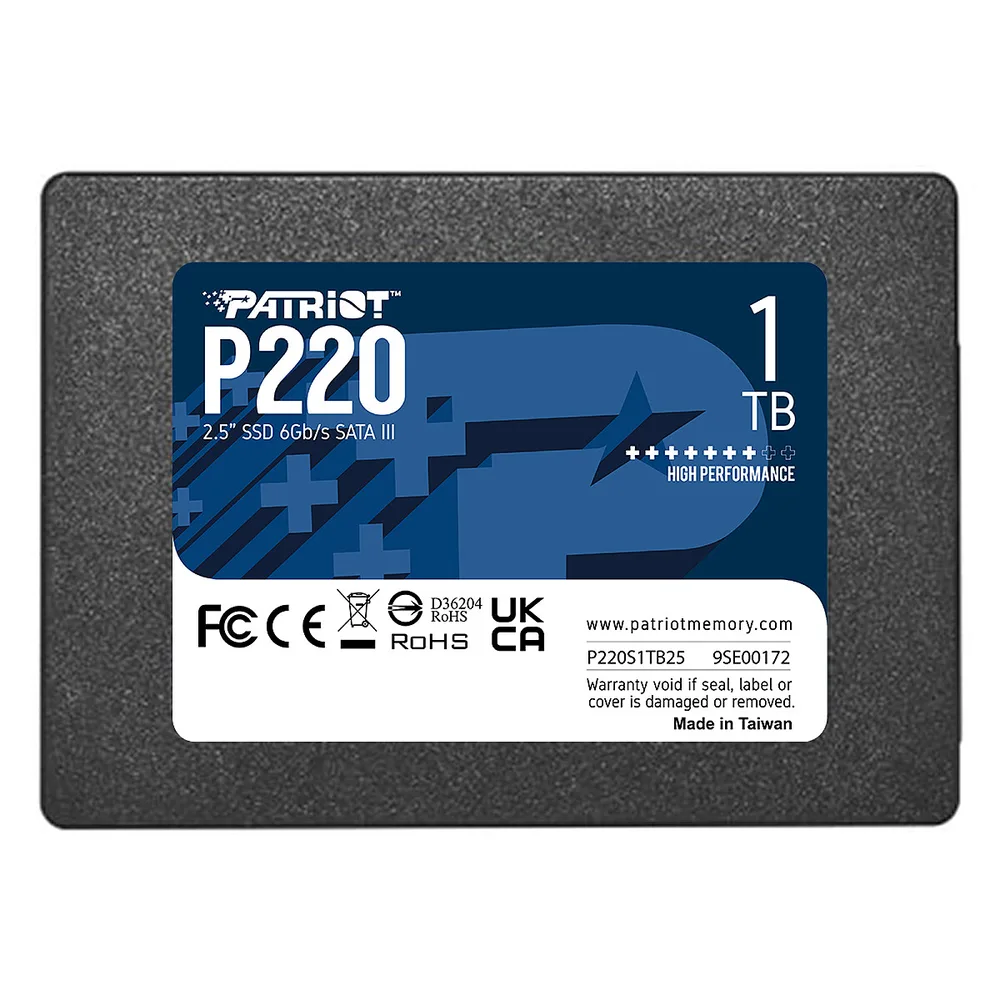 Disque Dur Patriot P220 1TB SSD 2.5" SATA III - 143.99 EUR et comparatif