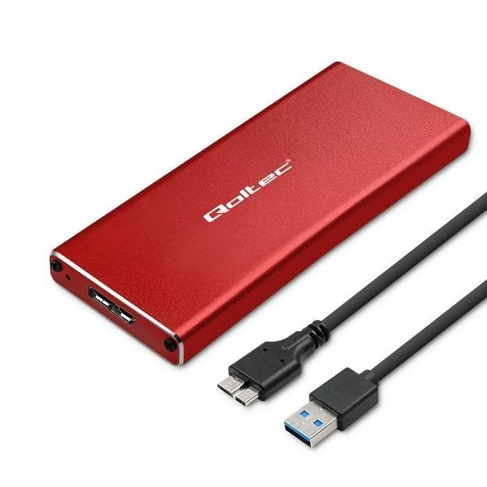 Qoltec 51831 boîtier SSD M.2 USB 3.0 2 To rouge