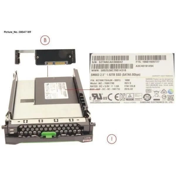 Fujitsu 1,92 To SATA 6 Gb/s Hot-Swap 2,5"