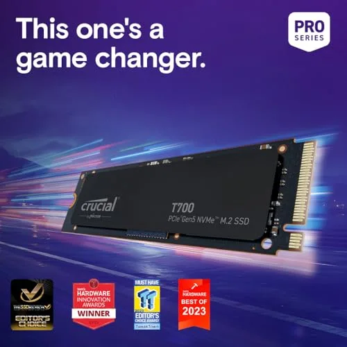 Disque SSD interne Crucial T700 PCIe Gen5 NVMe 4 To - vue 5