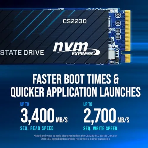 PNY CS2230 500 Go SSD M.2 NVMe - vue 3
