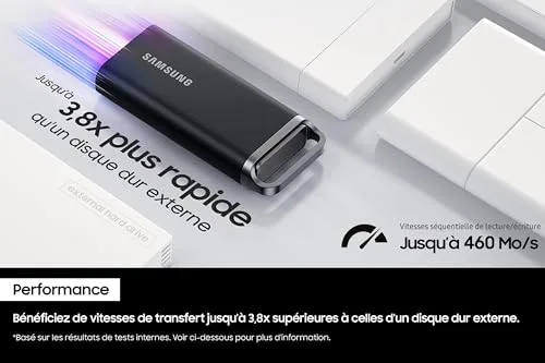 Samsung SSD Externe T5 EVO 8 To Noir - vue 8