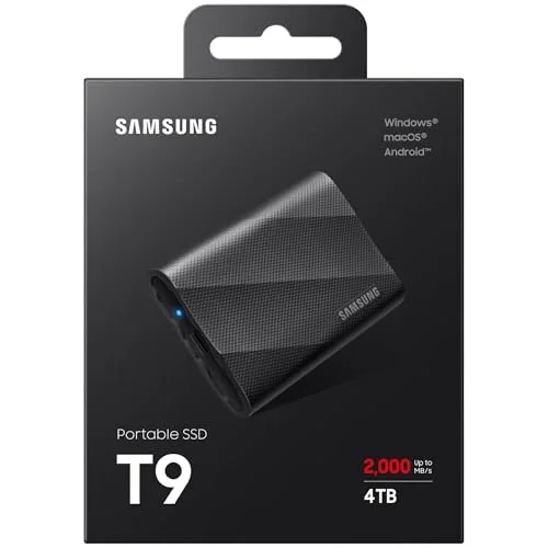 Samsung SSD Externe T9 4 To Noir - vue 3