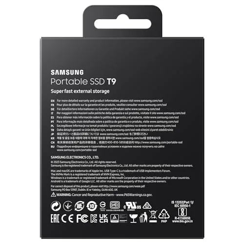 Samsung SSD Externe T9 4 To Noir - vue 4