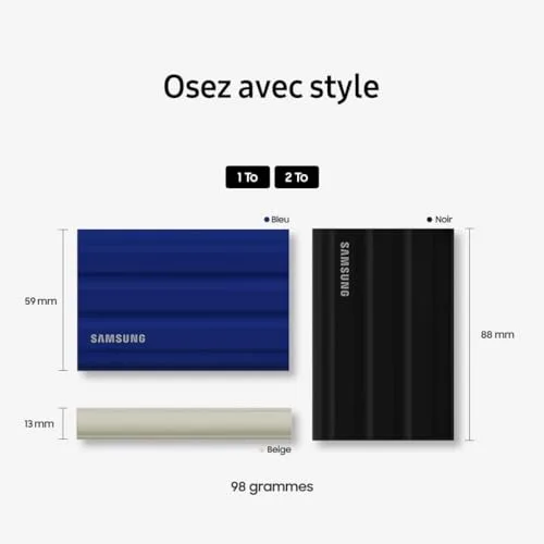 Samsung T7 Shield 1 To Bleu - vue 7