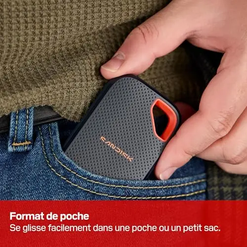 SanDisk Extreme Portable SSD V3 1 To - vue 5