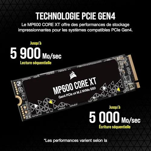 SSD Corsair MP600 CORE XT 1 To - vue 3