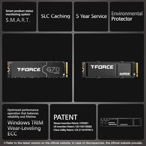 SSD Team Group G70 4TB PCIe 4.0 - vue 9