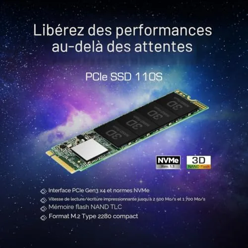 Transcend 110S 256 Go SSD M.2 NVMe - vue 3