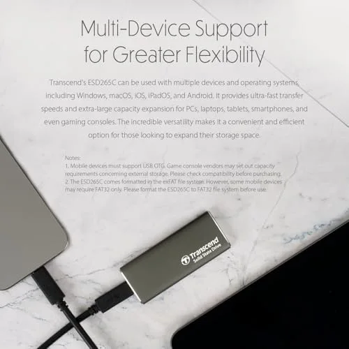 Transcend ESD265C 1 To SSD Externe USB-C - vue 7