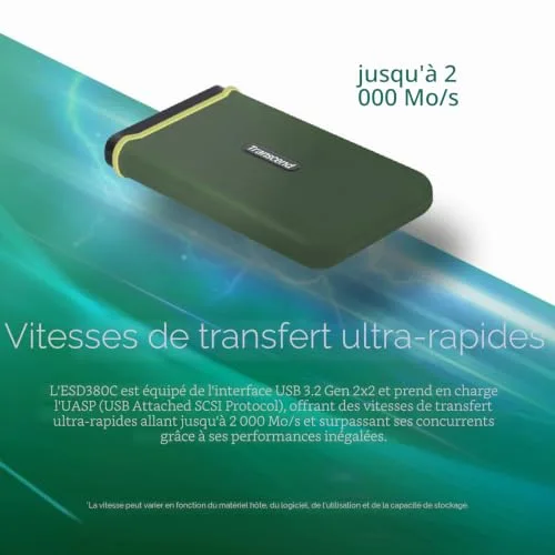 Transcend ESD380C 1TB SSD Vert - vue 5