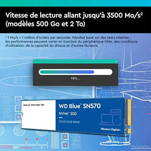 WD Blue SN570 500 Go - vue 3