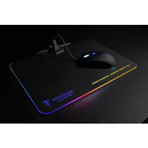 BERSERKER GAMING Gimlé tapis de souris RGB LED, surface dure
