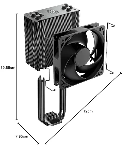 Cooler Master - Hyper 212 Black Edition - Ventilateur de Processeur ( Intel® & AMD) 1x Ventilateur 120mm PWM - Noir - vue 6