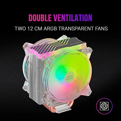 Ventirad processeur - Mars Gaming - MCPU66 RGB - Transparent - Socket AM4 - Aluminium - vue 5