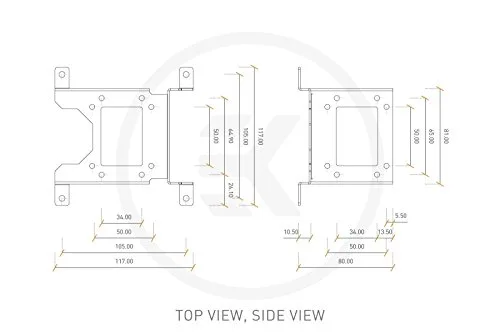 Accessoire de refroidissement liquide - EK WATER BLOCKS - EK-UNI - Support de pompe - 120 mm - Noir - vue 2