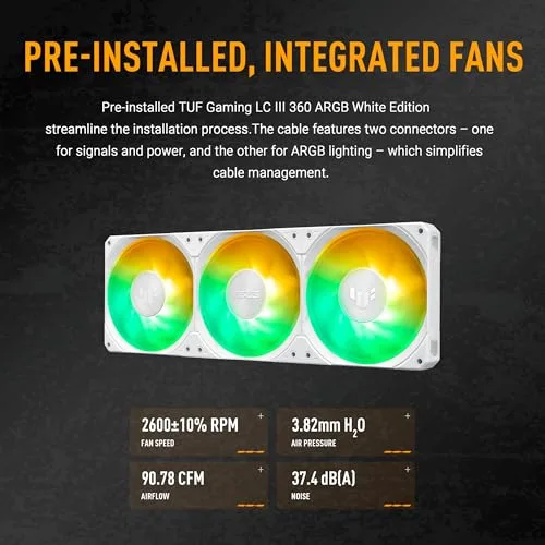 Asus Kit Watercooling TUF Gaming LC III 360 ARGB blanc - vue 5