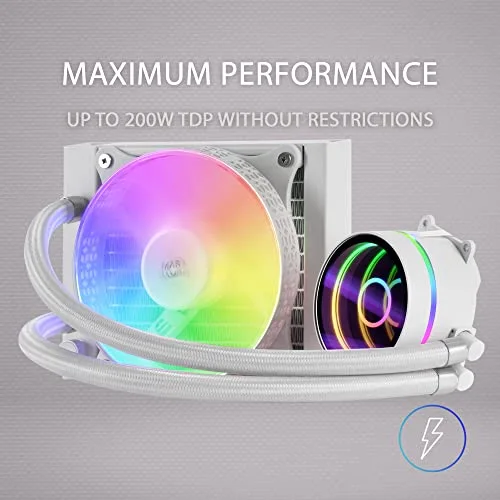 Kit de watercooling AIO - Mars Gaming - ML-One RGB - 120 mm - Blanc - Compatible Socket AM4 - vue 3