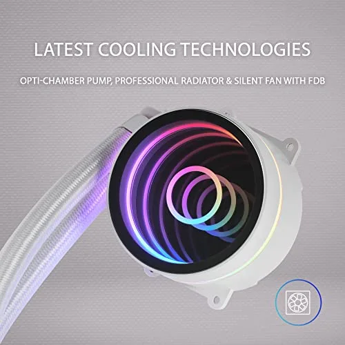 Kit de watercooling AIO - Mars Gaming - ML-One RGB - 120 mm - Blanc - Compatible Socket AM4 - vue 4