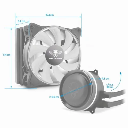 Kit Watercooling - Spirit Of Gamer - LIQUID FORCE 120 ARGB - Silencieux - Compatible AMD/Intel - 120 mm - vue 8
