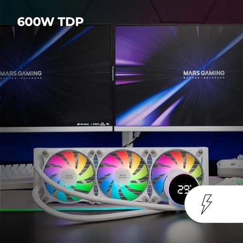 Mars Gaming ML-LCD360 Refroidissement Liquide AIO TDP 600W 3x Ventilateurs ARGB 120mm Écran LCD Multisocket Universel - vue 2