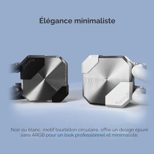 MONTECH HyperFlow Silent 360 Black – Refroidisseur de processeur liquide AIO ultra silencieux pompe 3100 tr/min triple - vue 5