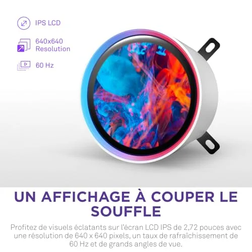 NZXT Kraken Elite 280 RGB - Refroidisseur de liquide CPU AIO - Radiateur 280mm - Ventilateur F280 RGB - IPS LCD 272 - vue 3