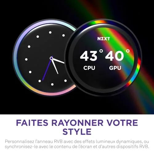 NZXT Kraken Elite 280 RGB - Refroidisseur de liquide CPU AIO - Radiateur 280mm - Ventilateur F280 RGB - IPS LCD 272 - vue 6