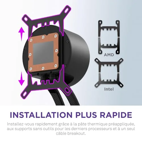 NZXT Kraken Elite 280 RGB - Refroidisseur de liquide CPU AIO - Radiateur 280mm - Ventilateur F280 RGB - IPS LCD 272 - vue 8