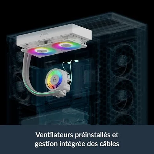 Refrigeración Líquida Arctic Liquid Freezer III Pro 280mm 2 Ventiladores A-RGB Blanco - vue 2
