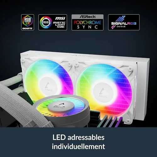 Refrigeración Líquida Arctic Liquid Freezer III Pro 280mm 2 Ventiladores A-RGB Blanco - vue 3