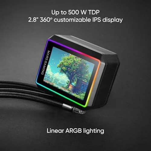 REFROIDISSEMENT LIQUIDE - MARS GAMING - ML-VISIONII240 - Écran IPS 28 rotatif 360° - 2x Ventilateurs ARGB 120mm - vue 2