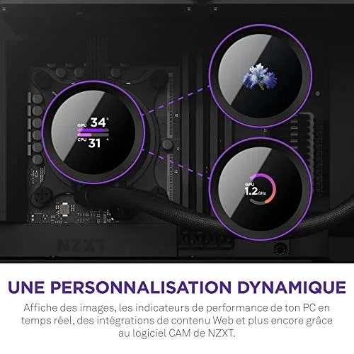 Refroidisseur AIO - NZXT - Kraken Elite 360 - 360 mm - Écran LCD 236 pouces - 3 ventilateurs F120P - vue 2