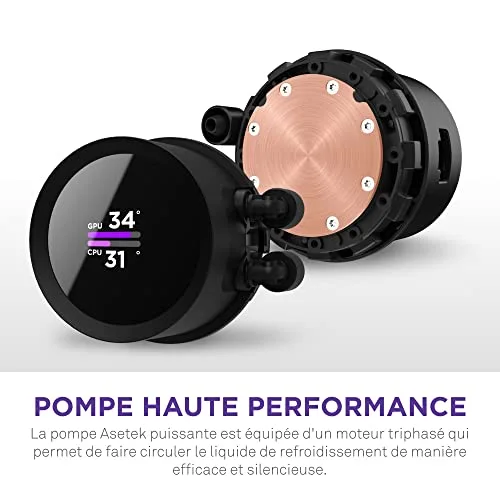 Refroidisseur AIO - NZXT - Kraken Elite 360 - 360 mm - Écran LCD 236 pouces - 3 ventilateurs F120P - vue 4