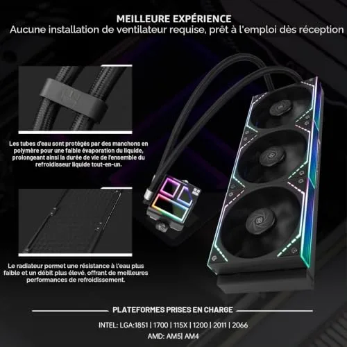 THERMALRIGHT - Frozen Infinity 360 - Watercooling AIO - Ventilateurs 120mm - ARGB Intel AMD - Noir - vue 9