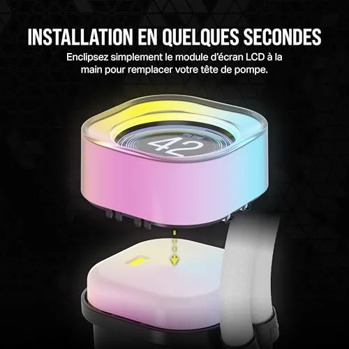 Water Cooling - CORSAIR - iCUE LINK - Écran LCD IPS 21 - 24 LED RGB - Installation facile - vue 5