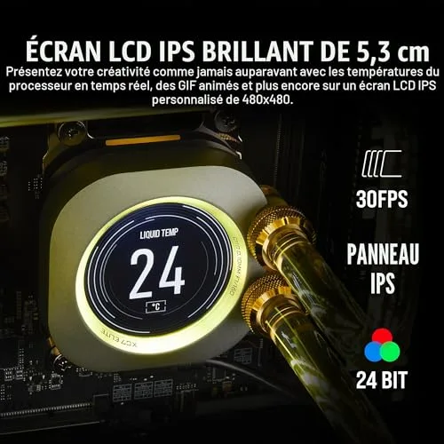 Water Cooling - CORSAIR - iCUE XC7 RGB ELITE LCD pour socket Intel 1700 et AMD AM4/AM5 - Noir - vue 5