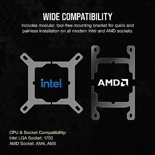 Water Cooling - CORSAIR - iCUE XC7 RGB ELITE LCD pour socket Intel 1700 et AMD AM4/AM5 - Noir - vue 7