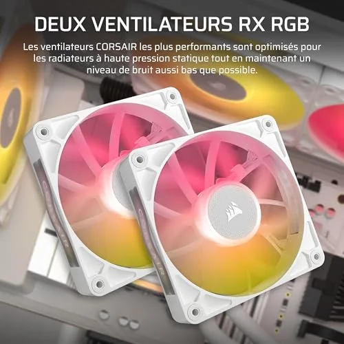 Watercooling - CORSAIR - iCUE LINK TITAN 240 RX - RGB - Blanc - vue 3