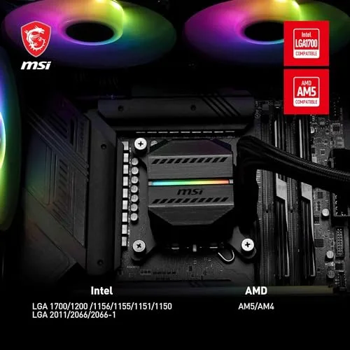 Watercooling - MSI - MAG CORELIQUID M240 - Noir - 240mm - 20 dBA - vue 6