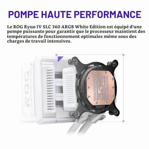 Watercooling tout en un - ASUS - RYUO IV 360 SLC ARGB WHITE - Écran AMOLED - Ventilateurs ARGB - vue 4